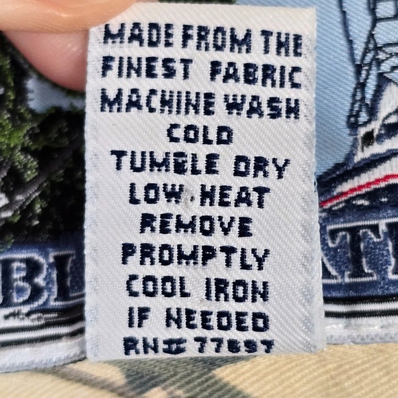 AFTCO Bluewater Mens Shirt Size Large Tan Hawaiian‎ Short Sleeve Beach Fishing - Picture 6 of 11